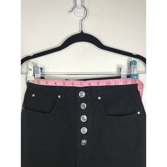 WEWOREWHAT NWT Danielle Black Crystal Button Straight Leg Jean Womens 26 Preppy - Picture 10 of 13